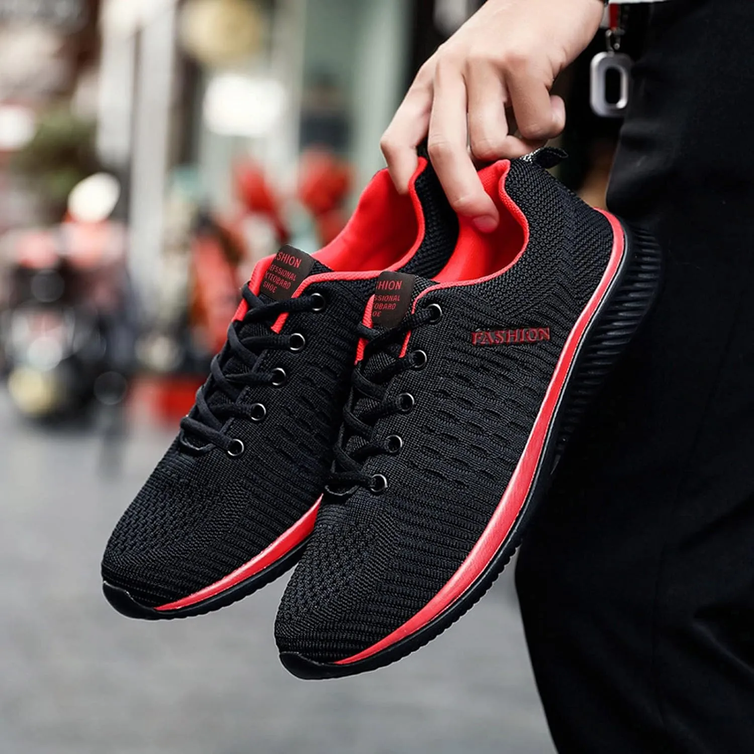 Womens Sneakers Air Cushion Running Shoes Lace Up Non Slip Work Shoes Women Lightweight Casual Shoes Men Shoes Sneakers Platform Tennis Shoe Cross Trainer Shoe