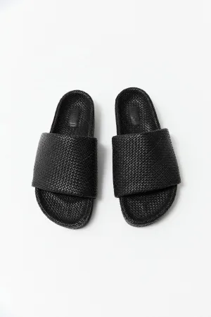 Woven Everyday Flatform Slide - Black