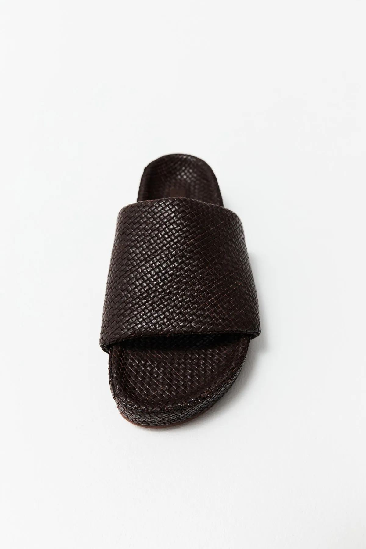 Woven Everyday Flatform Slide - Chocolate