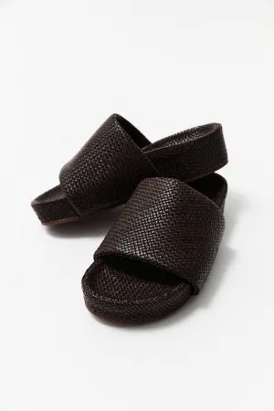 Woven Everyday Flatform Slide - Chocolate