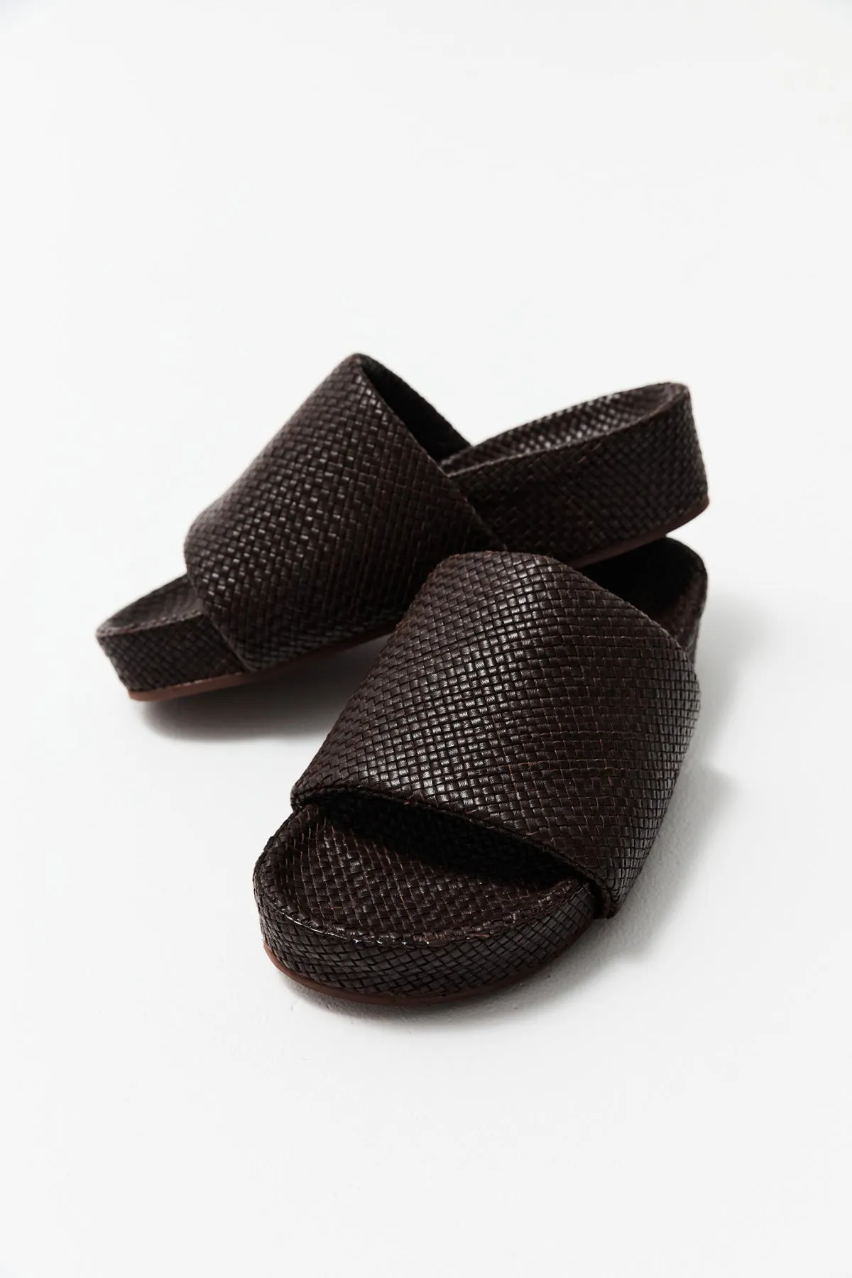 Woven Everyday Flatform Slide - Chocolate